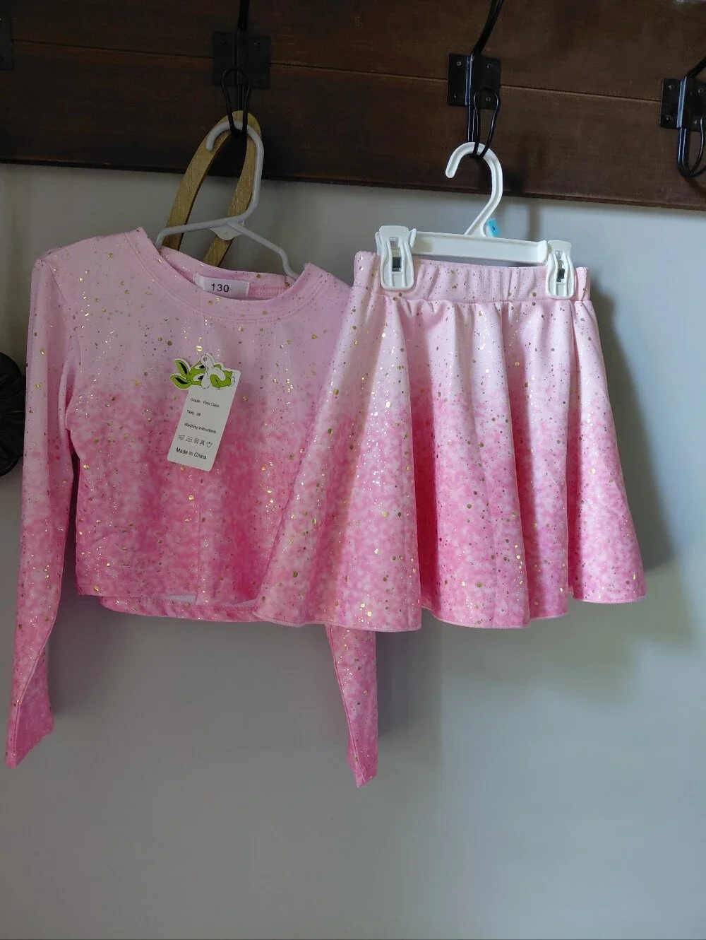 Two Piece Pink Skirt Set